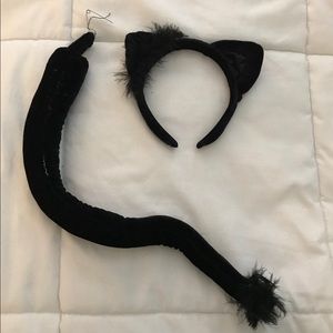 Cat ears and tail- Halloween Costume